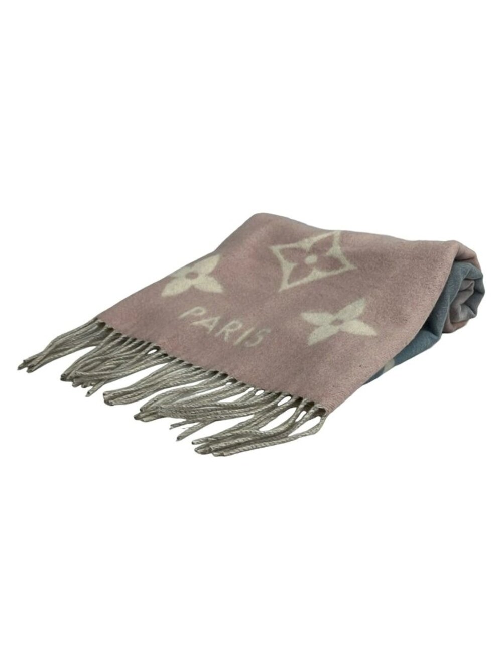 Louis Vuitton Scarf Echarpe Reykjavik Gradient Blue Rose Cashmere